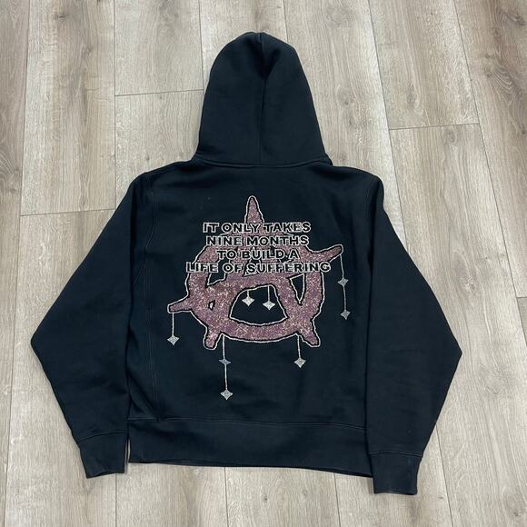 Revenge Nine Months Rhinestone Hoodie Sweater Pullover Size Medium M B5 - Picture 8 of 9